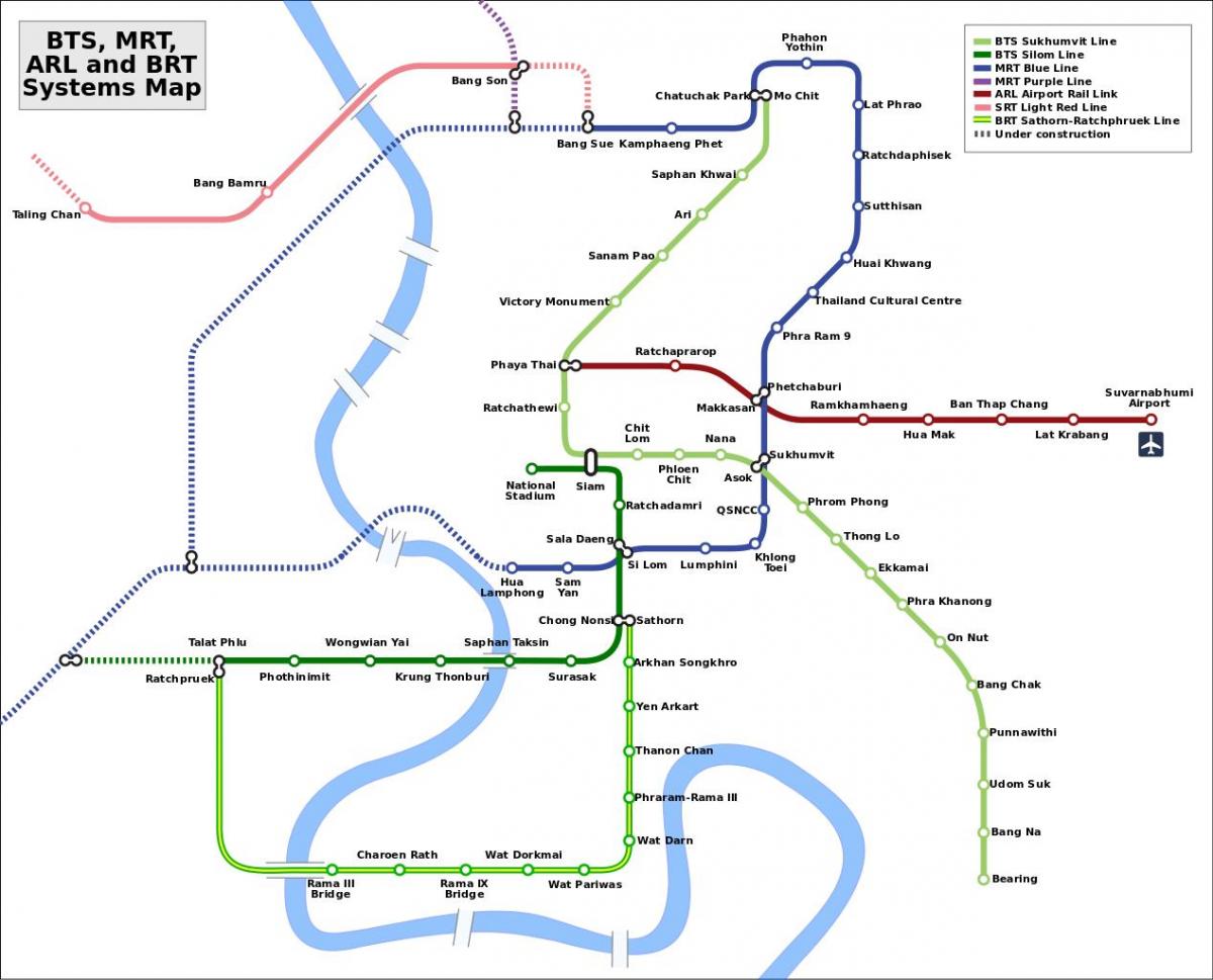 방콕 mrt lrt 지도