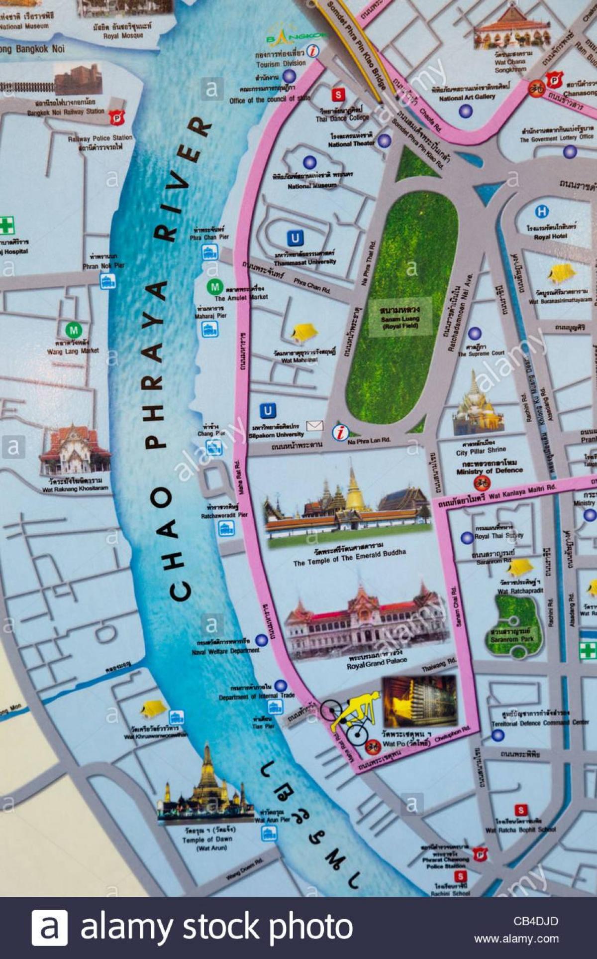 방콕 지도와 함께 관광 명소