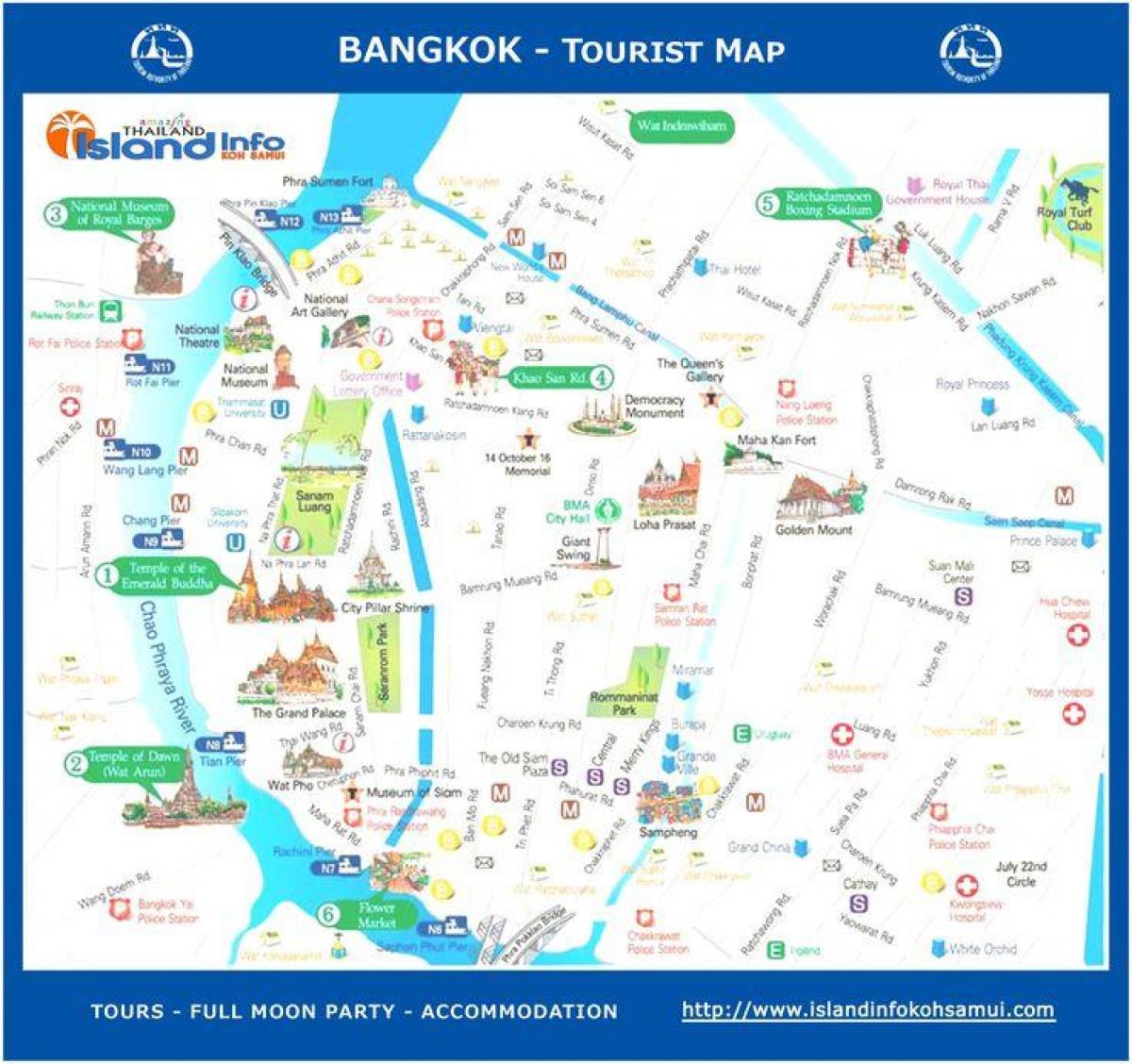 태국 방콕 관광지도