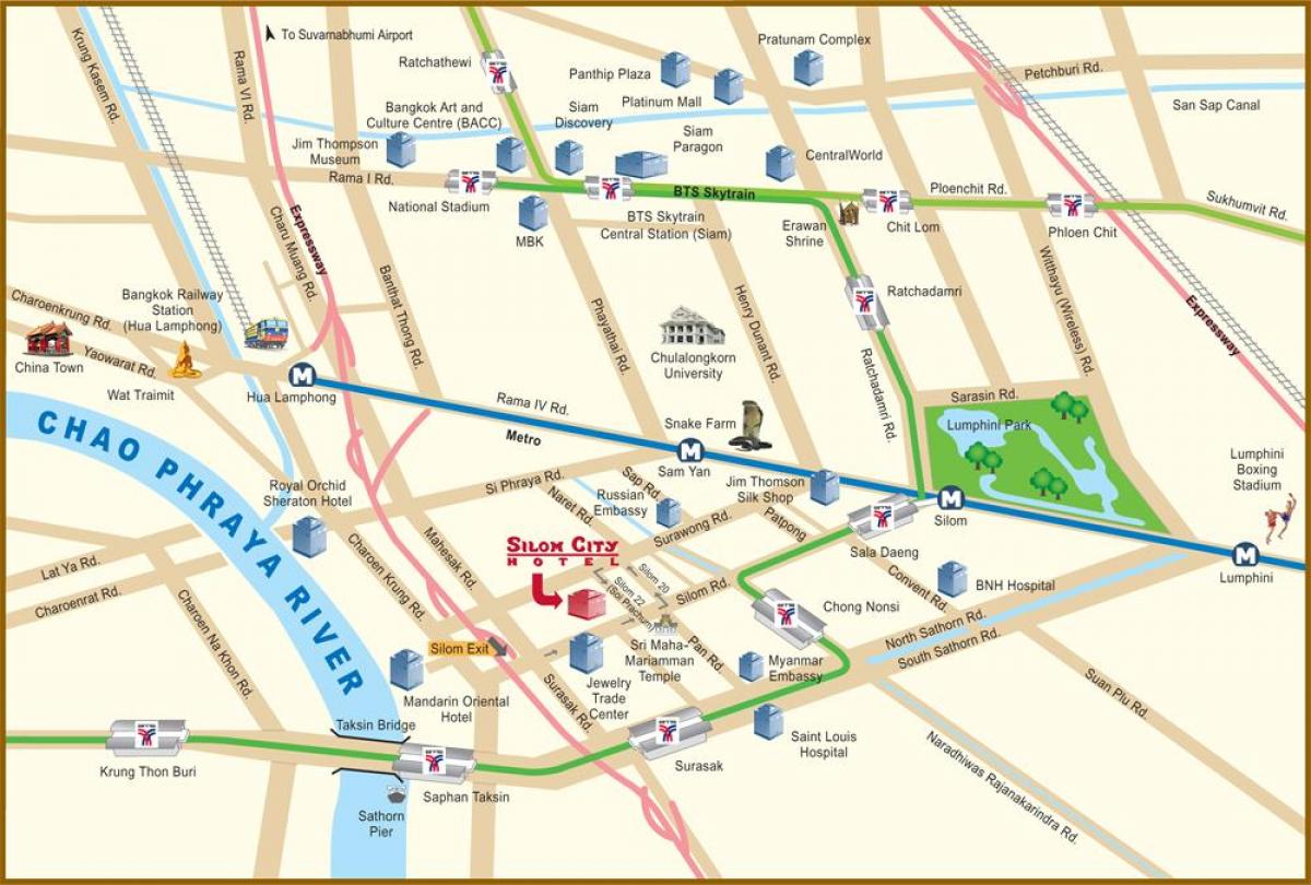 지도의 방콕 리버 시티