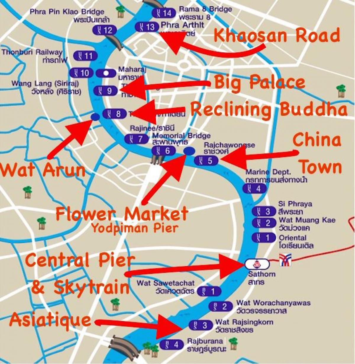 방콕 익스프레스 보트 맵