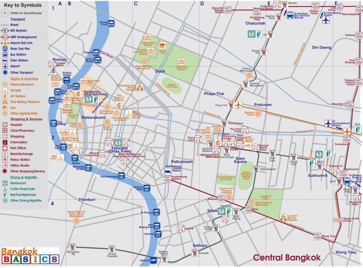 지도의 중앙 방콕