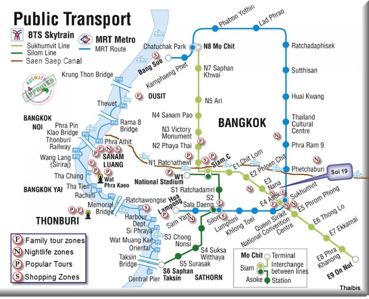 방콕 대중 교통 지도