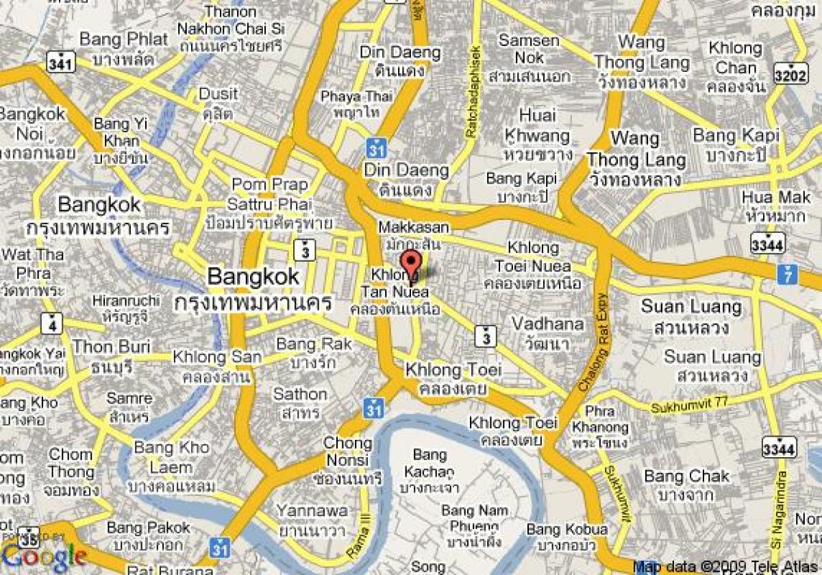 지도의 수쿰윗 방콕 지역