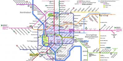 방콕의 기차 라인에 지도